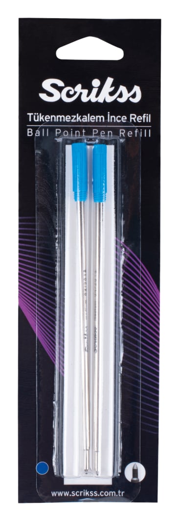 711 Slim Tükenmez Kalem Refil Mavi 2'li Blister