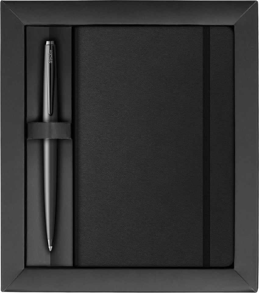 Sıvama Kalın Kapak Defter A6 Siyah-108 Prestige Mat Siyah Tükenmez Kalem