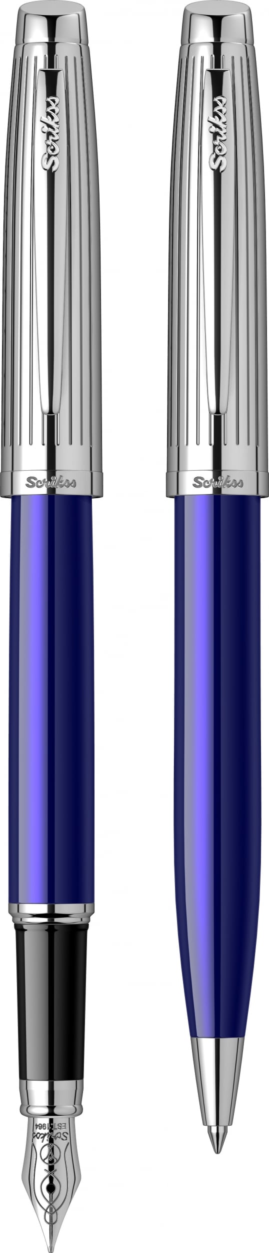 Oscar 39 Dolma Kalem & Tükenmez Kalem Takım M Uç Lacivert Krom