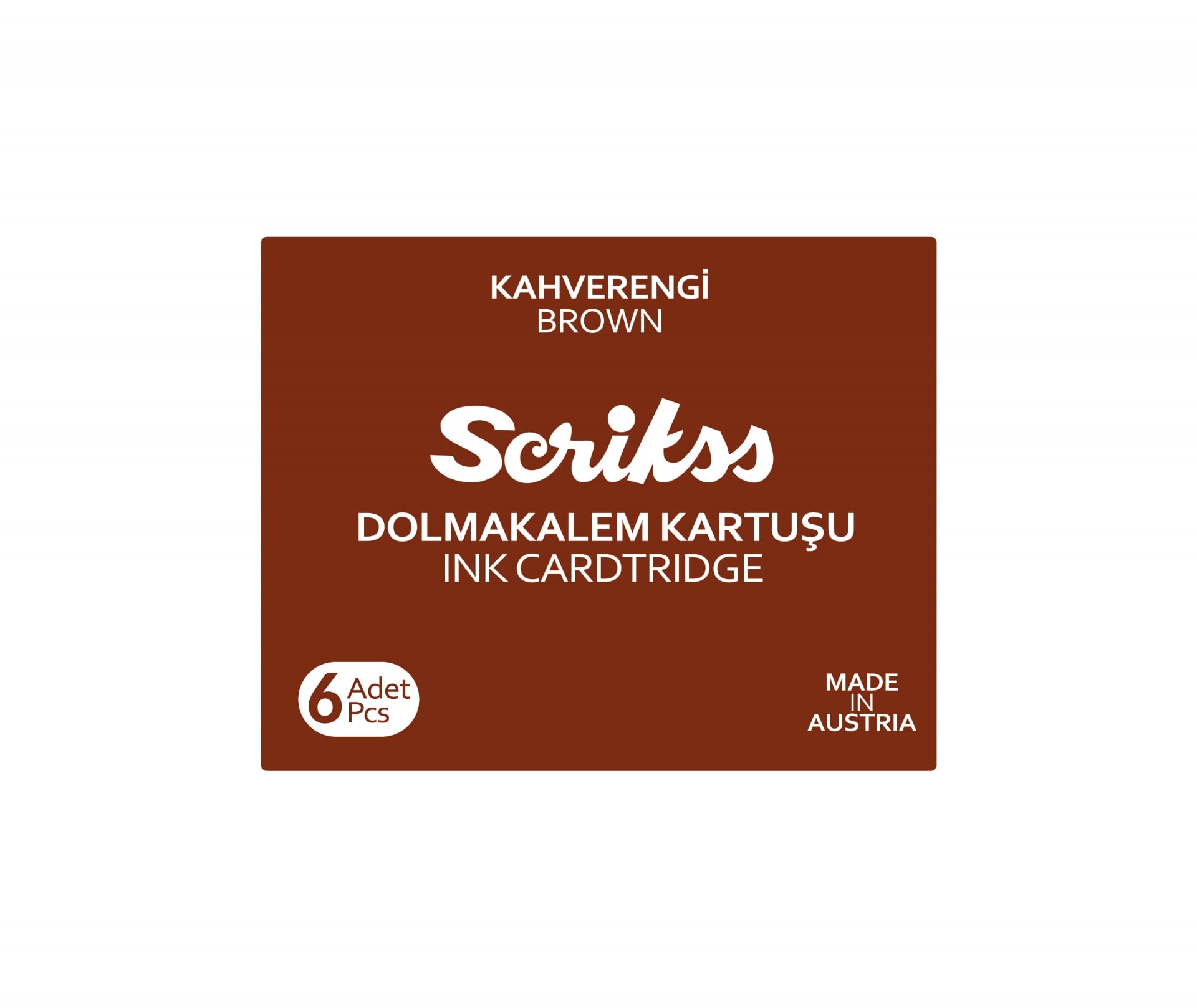  Dolma Kalem Kartuş 6'lı Paket Kahverengi