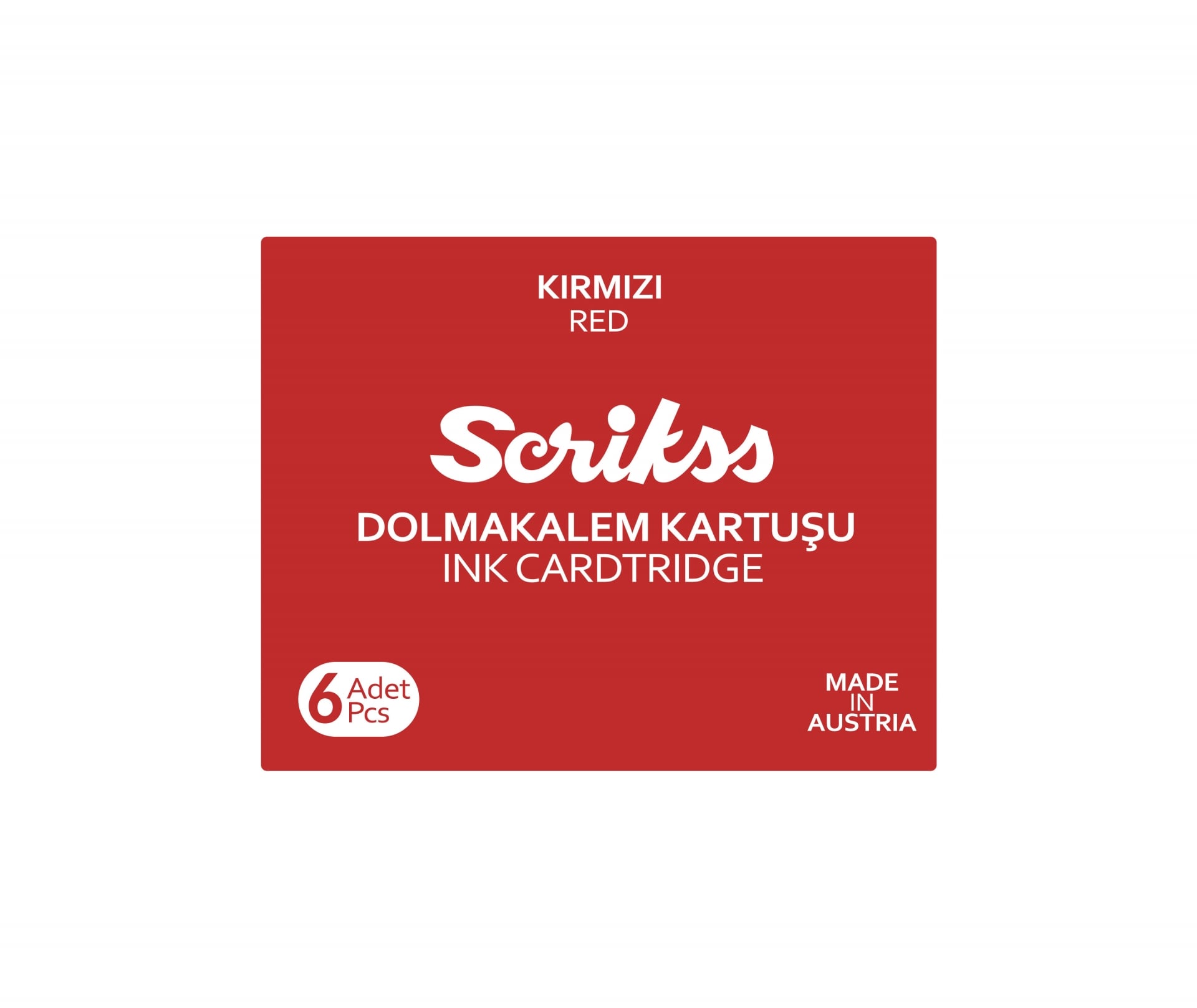  Dolma Kalem Kartuş 6'lı Paket Kırmızı