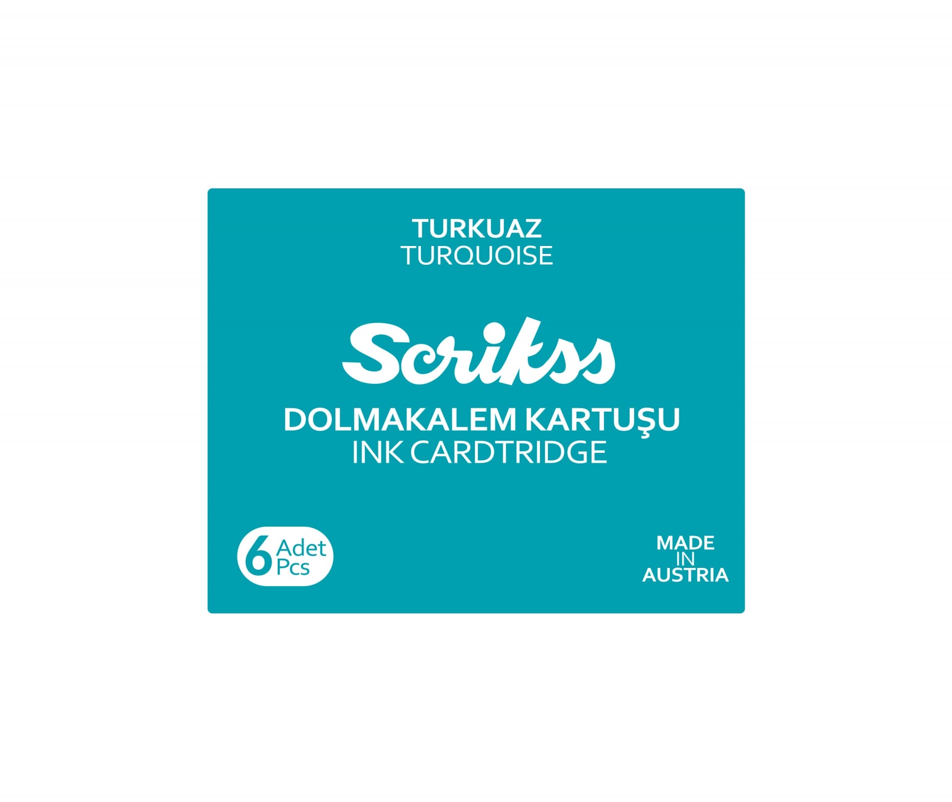  Dolma Kalem Kartuş 6'lı Paket Turkuaz