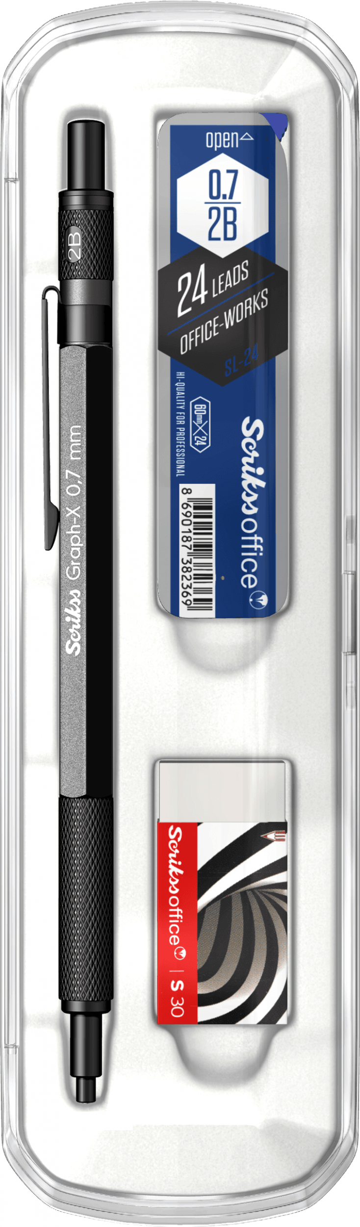  Graph-X 3'lü Set Mekanik Kurşun Kalem 0.7 mm Antrasit