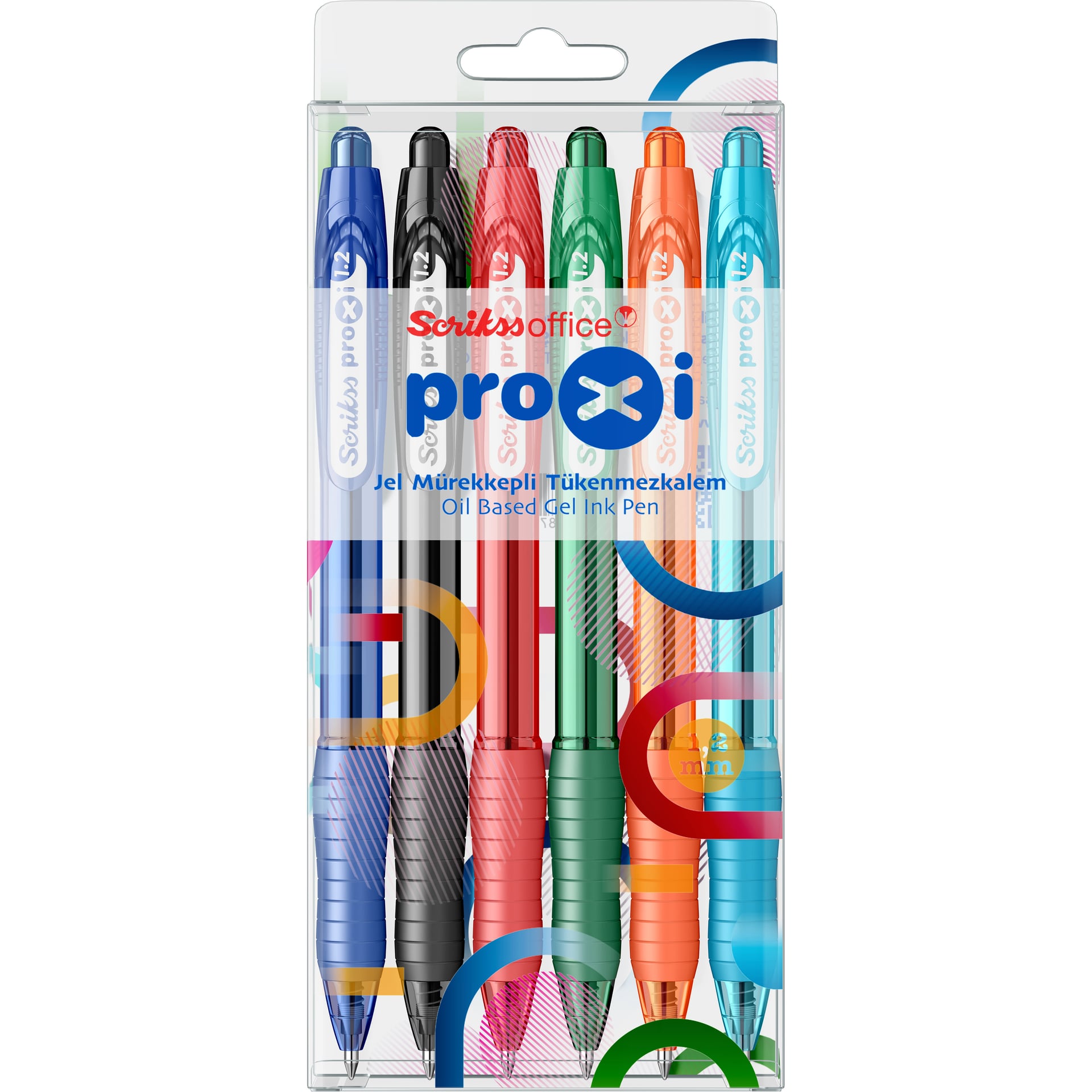 Proxi Jel Tükenmez Kalem 1.2 mm 6'lı Blister Karışık Renk